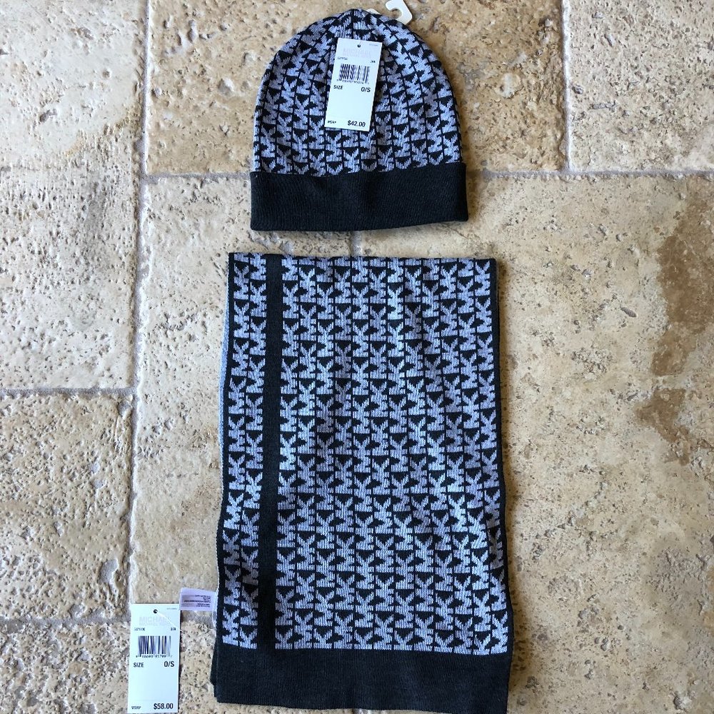 Michael Kors Scarf and Beanie Set